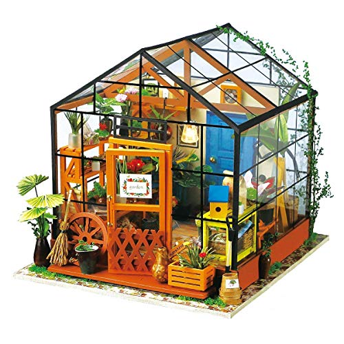 Robotime Diy Dollhouse Wooden Miniature Furniture Kit Mini Green House With Led Best Birthday Gifts #TOP19