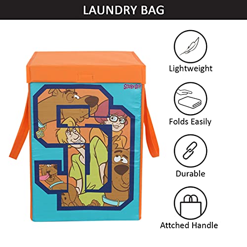 Image of PrettyKrafts 75 L Non Woven Scooby Doo Rectangular Foldable Large Laundry Bag /Basket With Lid & Handles, Freestanding Clothes Storage Organizer for Bedroom (36x36x53cm, Red, Set of 1)