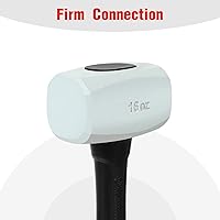 Vista 4 de Martillo de goma Goldblatt de 16 oz. Martillo de goma de bajo rebote con cabeza sólida y mango de agarre suave, martillos de doble cara suaves