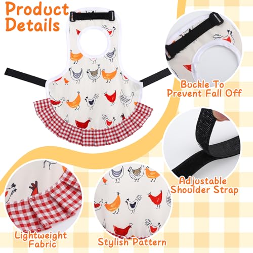XLSXEXCL 6 Pcs Chicken Saddle for Hens, Chicken Aprons Back Protector for Hens, Chickens Vest Jacket Saddles for Poultry Hen Feather Fixer Supplies (Adjustable Strap, Chicken) by XLSXEXCL - Image 3
