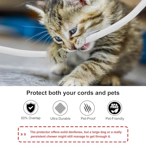 Image of Secbolt Cord Protectors from Pets No Chew, 10FT - 1 Inch, White | Durable Cord Covers for Pets, Bite-Resistant Wire Protector for Cats, Dogs, Rabbits