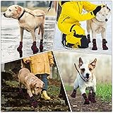 Hundeschuhe pfotenschutz mit Anti-Rutsch Sohle, reflektierendem Riemen, Klettverschluss wasserdicht Schneeschuhe für mittelgroße große Hunde 4 Stück Rot XS