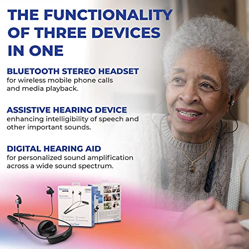 Behear Access Rechargeable Listening Amplifier For Mild To Moderate Hearing Loss | Bluetooth Stereo Headset | Customizable Sound & App Control | Noise Reduction Ear Buds | Tinnitus Masking Device #TOP1