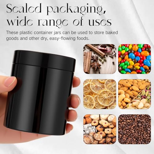 Image of Patelai 4 Pieces Round Wide-mouth Leak Proof Plastic Container Jars with Lids for Travel Storage Makeup Beauty Products Face Creams Oils Salves Ointments DIY Making(8 Ounce,Pure Black)