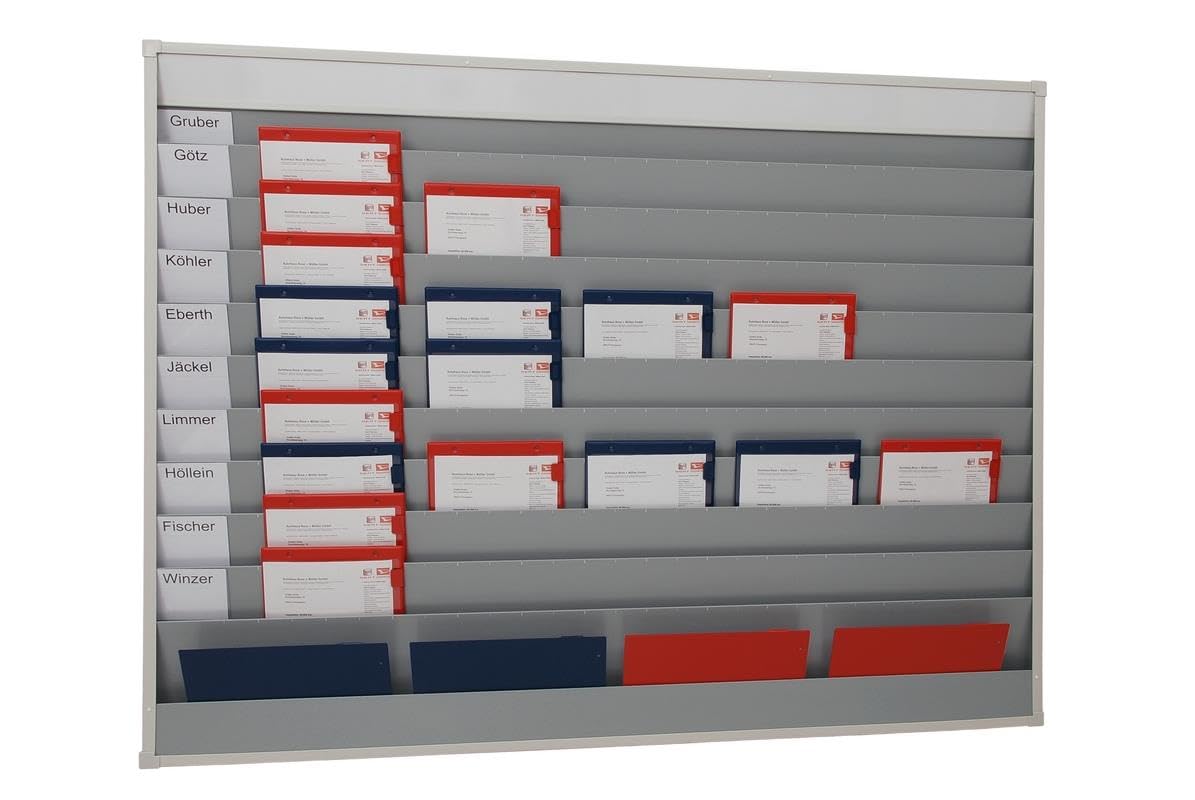 Werkorder planbord met 5 rijen, 10 sleuven en opbergvak (9019-00115)