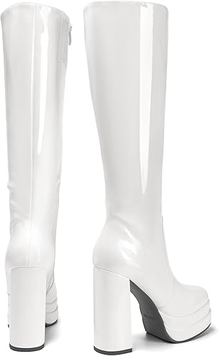 Miniatura 3 de DREAM PAIRS Botas altas hasta la rodilla con plataforma y tacón para mujer, botas Gogo largas y gruesas para otoño