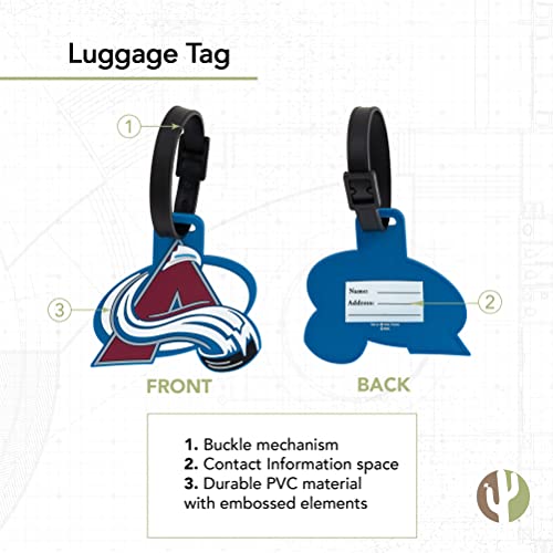 Desert Cactus Colorado Avalanche Luggage Tag Team NHL National Hockey League Bag (PVC Luggage Tag)2