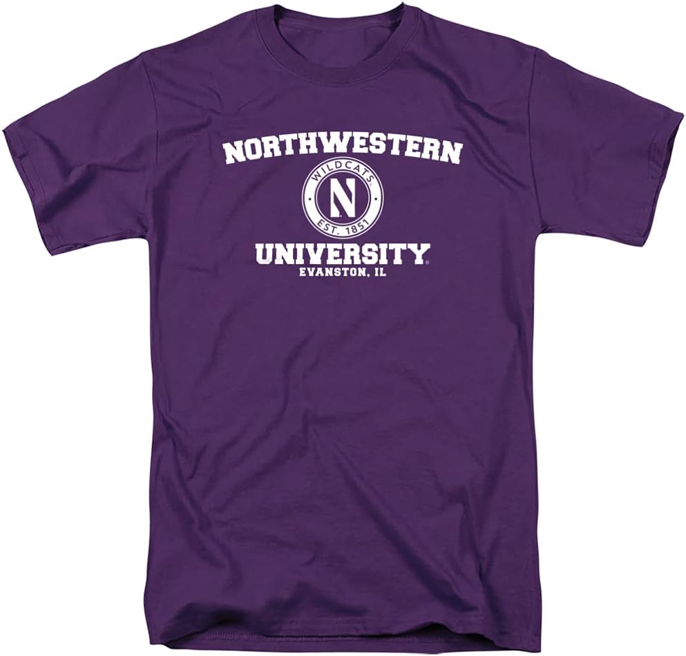 Northwestern University Official Circle Logo Unisex Adult T-Shirt, Circle Logo, X-Large