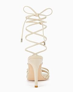 Juliet Holy Womens Lace Up Heeled Sandals Square Open Toe