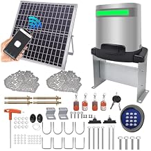 Solar Sliding Gate Opener 1800lb with 32V Solar Panel,WiFi APP Control 280W Chain Driven Automatic Slide Gate Motor with Remotes,Keypad,IR Sensor,Built-in Battery Backup Chain Driven