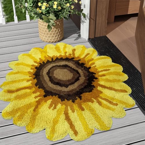 Tapete decorativo amarillento de girasol 27.5x27.5 pulgadas miniatura 3