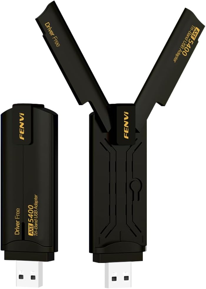 F FENVI WiFi 6 AX1800 USB3.0 WiFi Adapter Dual Band 802.11ax Wireless Gigabit AX1800Mbps WiFi 6 USB Network Card 5Ghz 1201Mbps 2.4Ghz 574Mbps MU-MIMODesktop Laptop pc Windows 7/10/11,BlackRed