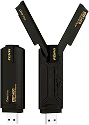[Atualizado para WiFi 6E] Adaptador USB FENVi AXE5400 WiFi 6E, Tri-Band 6GHz/5GHz/2,4GHz, receptor de rede sem fio de 5400Mbps Dongle para Win11/10, WPA3, adaptador de rede sem fio USB WiFi Dongle