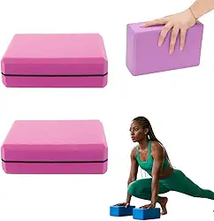 Kit 2 Blocos de Yoga e Pilates em EVA Premium Antiderrapante Resistente e Leve Ideal para Alongamento Equilíbrio Fisioterapia e Musculação 23x15x7cm