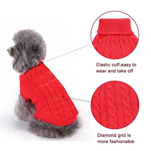 Dog Sweater Turtleneck Knitted,Dog Clothes For Large Dog,Soft Thickening Warm Dog Sweater For Fall Winter Red #TOP2