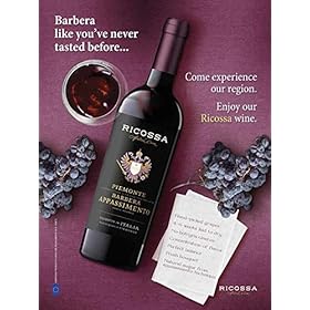 Ricossa Wine Barbera Appassimento Piemonte DOC, Bottle 750 ml, Alcohol 14% – Ricossa