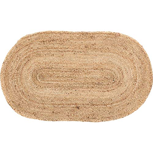 Vhc Brands Oval Jute Fiber Welcome Mat, Non Slip Area Rug, Natural, 20X30 #TOP5