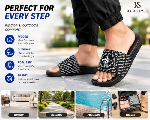 Image of Men's Streetwear Sliders | Extra Soft Doctor Recommended Chappals | Stylish Designer Textured Sole | Lightweight Comfortable Slip-On Slippers KS 2001