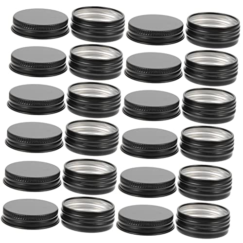 HOMOCONO 24pcs Round Aluminum Tin Containers Screw Lids Versatile Storage for Crafts Scented Candles and Office Supplies Portable Metal Jars for Travel and Home Use