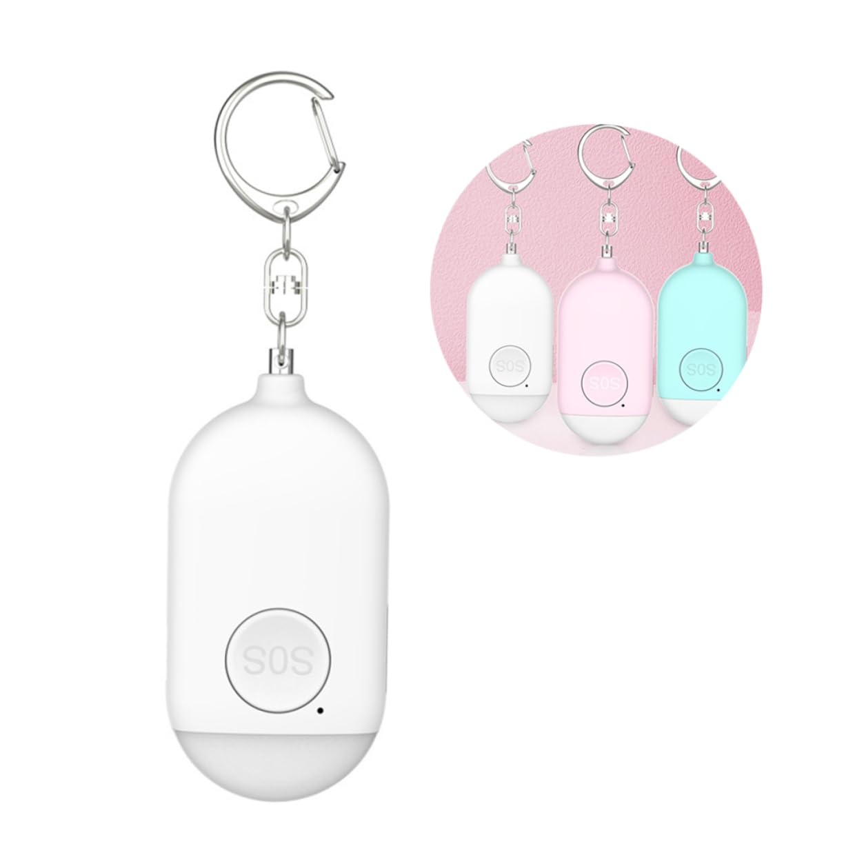 UKCOCO Lot De 3 Mini Alarmes De Sécurité pour Femmes Porte-clés Alarme d'urgence Bruit 130 Compactes pour Joggeurs Et Personnes Âgées