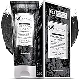 Aktivierte Bambuskohle-Gesichtsmaske - Peel Off Gesichtsmaske mit Kaolin, Bentonit-Ton, Bio-Aktivkohle - Mitesser-Entferner-Maske, Poren-Reduzierung, Akne-Reinigung, Tiefenreinigung der Haut - Vegan