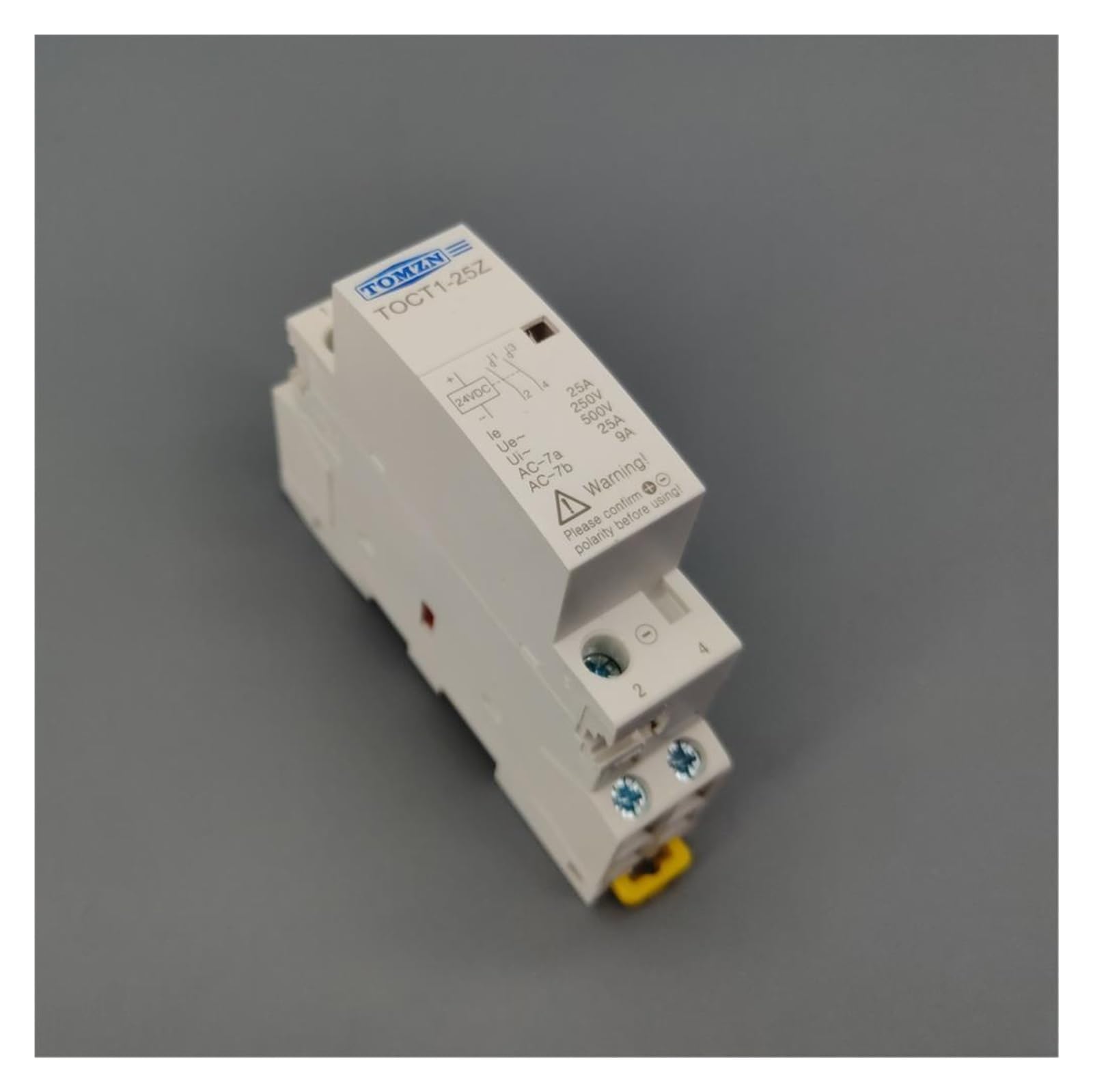 Contactor modular de carril 2P 25A bobina DC 12V ideal para domótica y automatizar luces