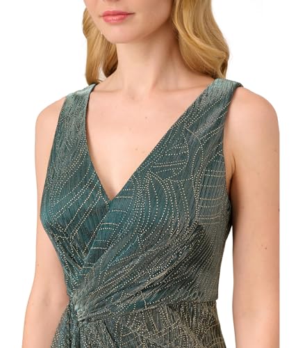 Adrianna Papell Women's Metallic Mesh Cascade Gown3