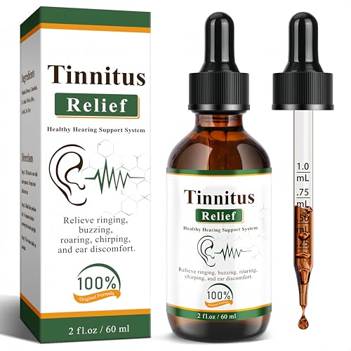 Tinnitus Relief for Ringing Ears, Ear Drops for Clogged Ears & Tinnitus Treatment, Natural Ingredients, Effectively Reduce Noise in Ears & Improve Hearing for Men & Women, 2 Floz
