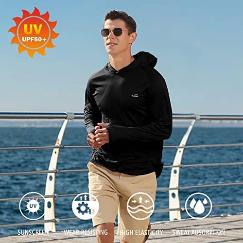 Image of Men's UPF 50+ Long Sleeve Sun Shirts UV Protection Hoodie Rash Guard Hiking Fishing Swim T Shirt