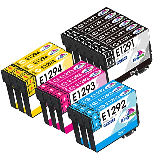 Kingway T1295 Multipack Compatible pour Epson T1291 T1292 T1293 T1294 Cartouche d'encre pour Epson Stylus SX235W SX420W SX425W SX435W SX525WD SX535WD Stylus Office BX635FWD BX630FW WF-7515 WF-3520