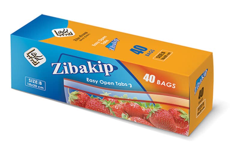 VIO ZIBAKIP Double Ziplock Storage Bags, Durable Air-tight Seal Bag, Plastic Multi-purpose Storage Pouch, Reusable Clear Ziplock Bag 40 pieces