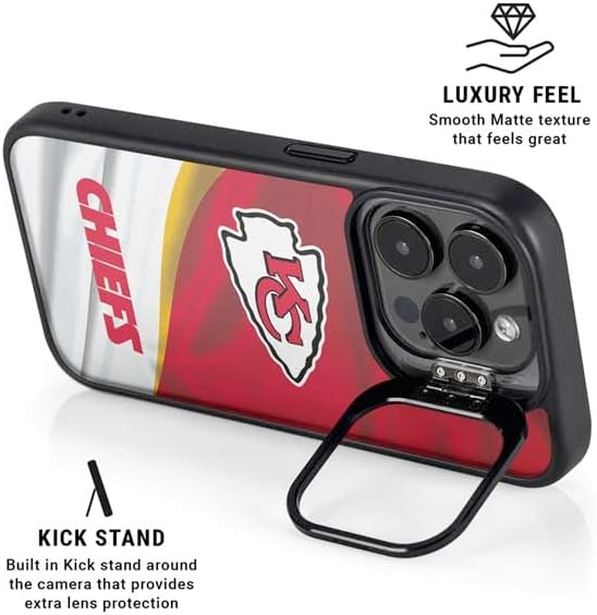 Skinit Kickstand Phone Case Compatible with iPhone 15 Pro Max - Officially Licensed NFL Kansas City Chiefs Design