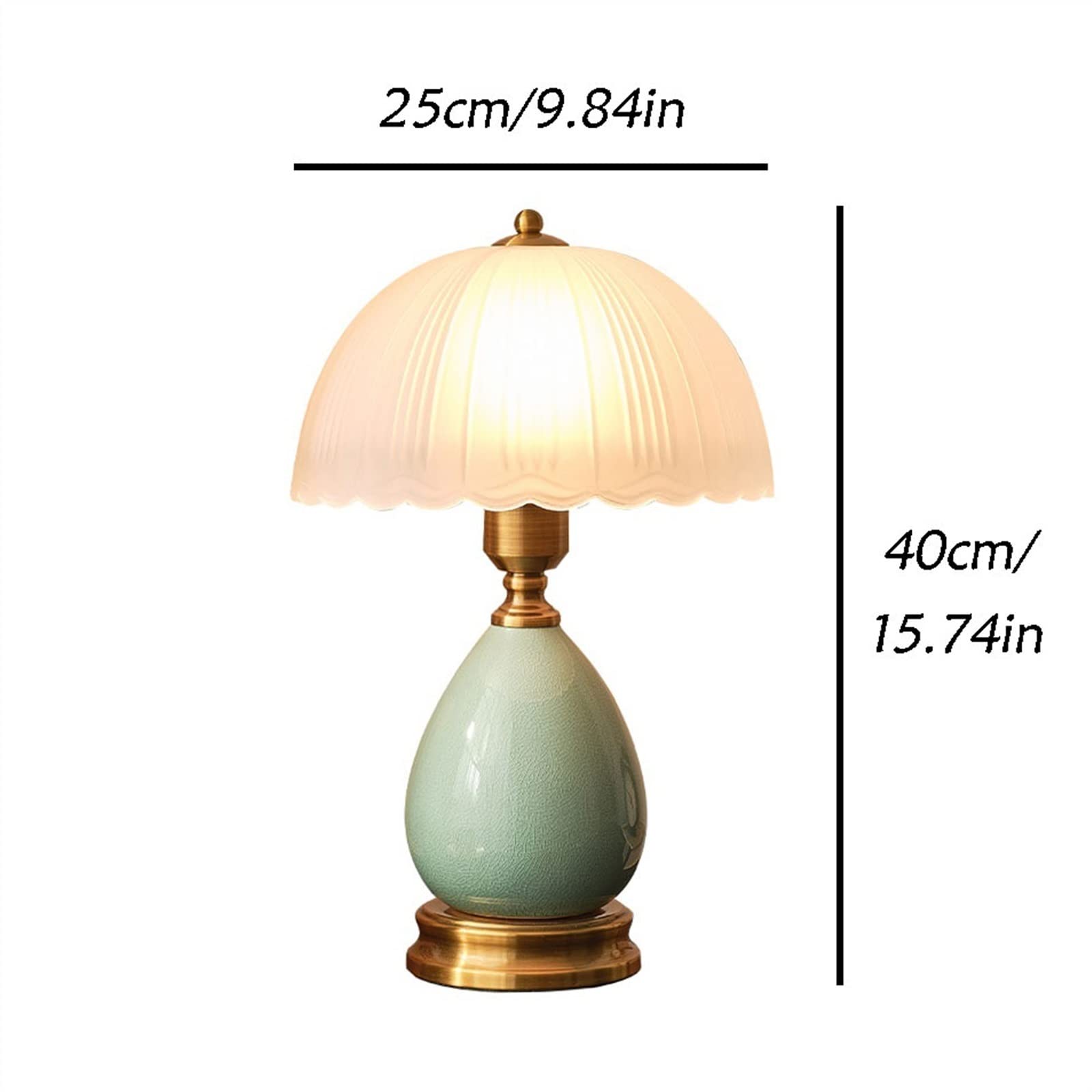 Luce da Scrivania Luce per la Lettura Lampada da tavolo in ceramica moderna semplice Lampada da comodino for camera da letto pratica Paralume in vetro Lampada da lettura decorativa for interni Lampade