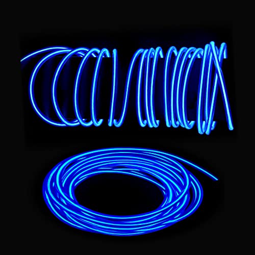 Image of dobestyou Blue EL Wire -3m Glow-in-The-Dark Electroluminescent Wire with Controller, Waterproof Flexible Light Strip for Halloween Costumes, Cosplay, Rave Parties & DIY Nighttime Decorations