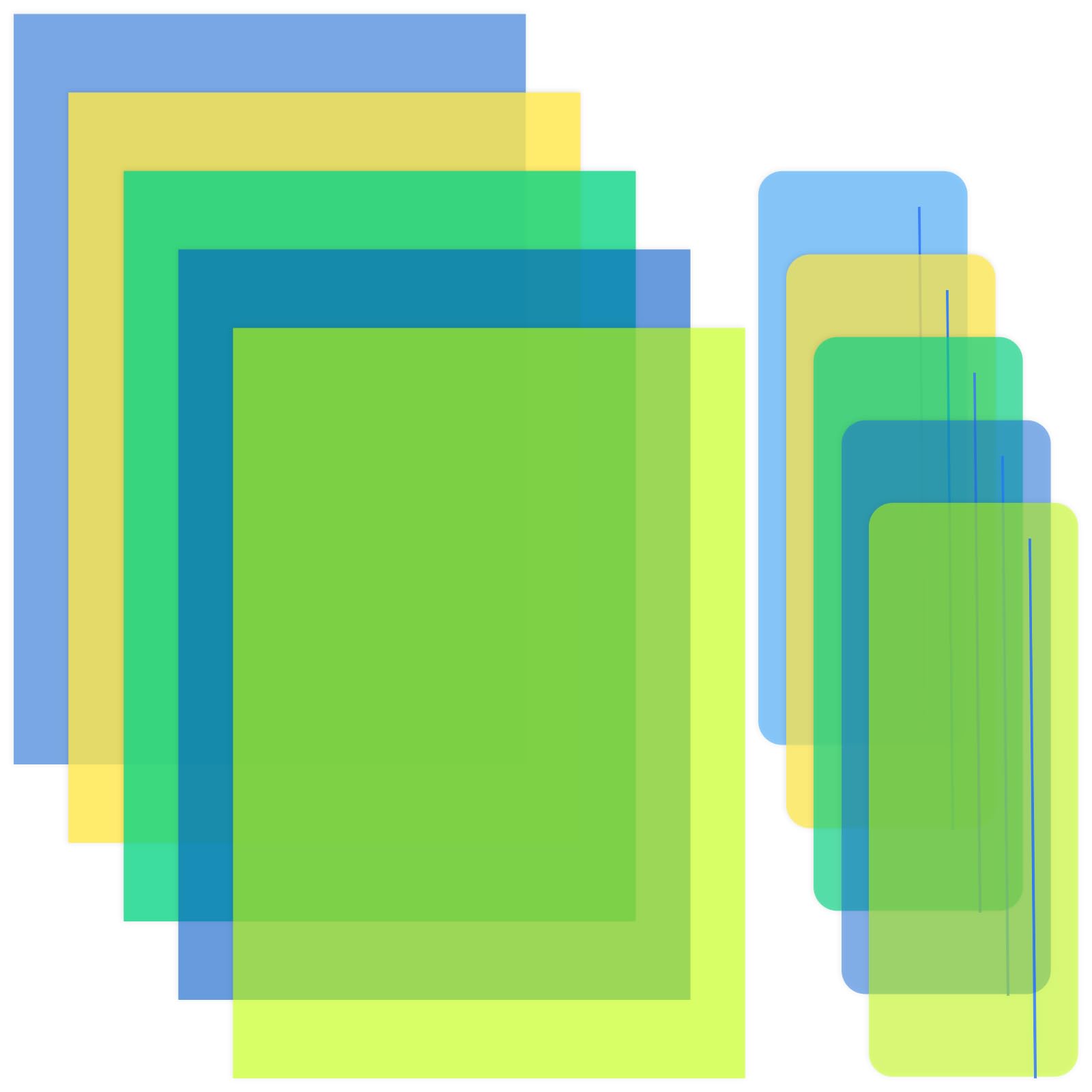 5PCS Dyslexia Overlays with 5 Reading Ruler, Overlays for Reading Dyslexia