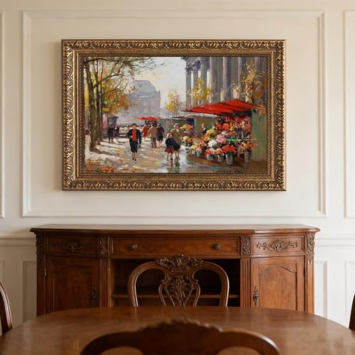 Marché aux fleurs Edouard Cortes toile encadrée pour habiller un mur vide avec élégance - 3