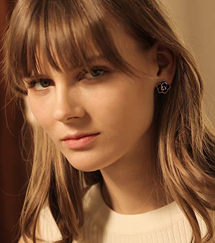 Flower Stud Earrings Hypoallergenic For Women - 18K Gold Plated Rose Earrings For Sensitive Ears, Nickel Free #TOP4