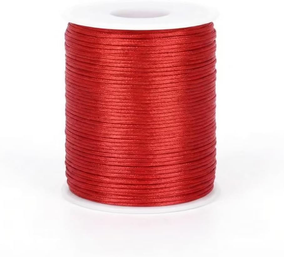 1.5mm Red Silky Satin Cord, Sturdy 110Yds/328ft Nylon String Cord for Beading,Bracelets Jewelry Making,Necklaces and Crafts(Red String)