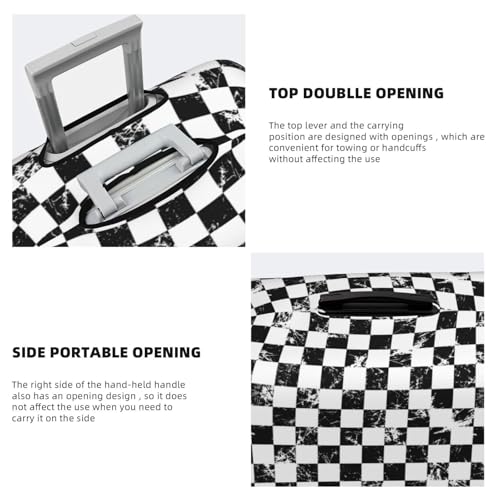 Travel Luggage Cover Protector - Creative Checkered Black White Anti-Scratch Suitcase Covers Fits 18-32 Inch Luggage3
