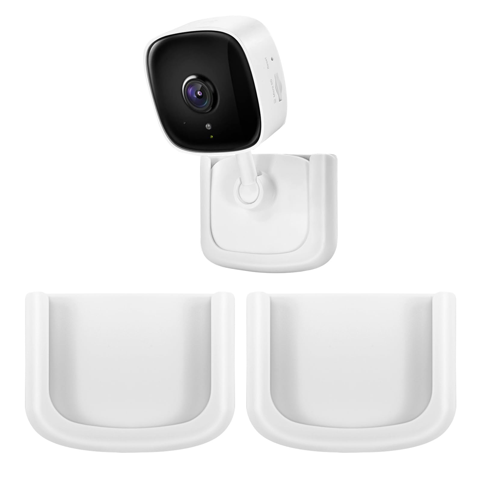 Pack de 2 Soportes de Pared Adhesivos para Cámara de Seguridad Interior Tapo C100, C110 – Instalación Fácil Sin Taladros, Montaje en Ventana para TP-Link