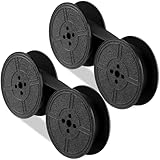 Jecery 2 Pairs Universal Typewriter Ribbon Portable Vintage Manual Typewriter Black Calculator Ribbon Replacement Pack Suitable for Most Vintage Typewriters