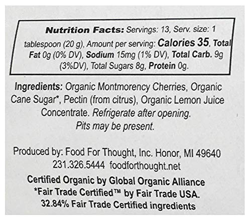 Food For Thought, Preserve Tart Cherry Organic, 9.5 Ounce #TOP3