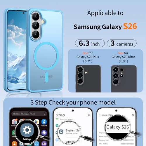 Coque Samsung S26 MagSafe bleue mate et antichoc par Gritup