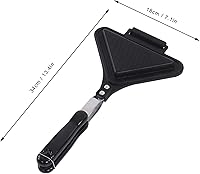 Vista 9 de Butty Maker, doble cara rectangular forma butty pan con asa, multifuncional antiadherente a la parrilla panini maker, para cocina y hogar, 13 4 x 7