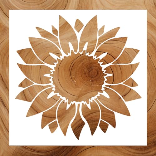 1 Pc Sunflower Stencil - Reusable Flower Sunflower Stencils for Painting on Wood, Glass, Wall, Rock, Walls, Canvas, Glassware, Airbrushing, Spray Painting (6 x 6)