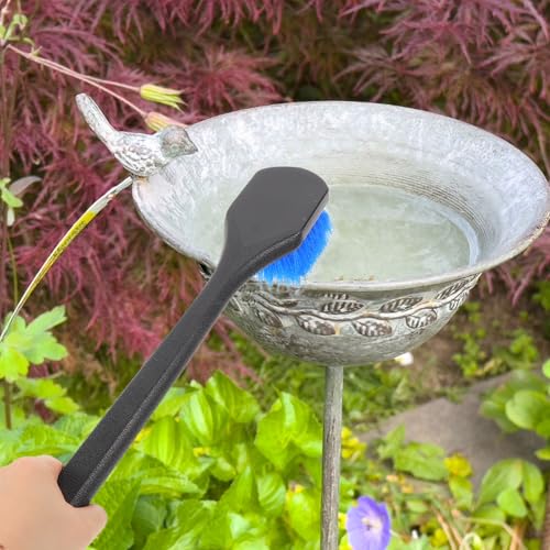 Cepillo largo resistente de limpieza para comederos y baños de pájaros 8