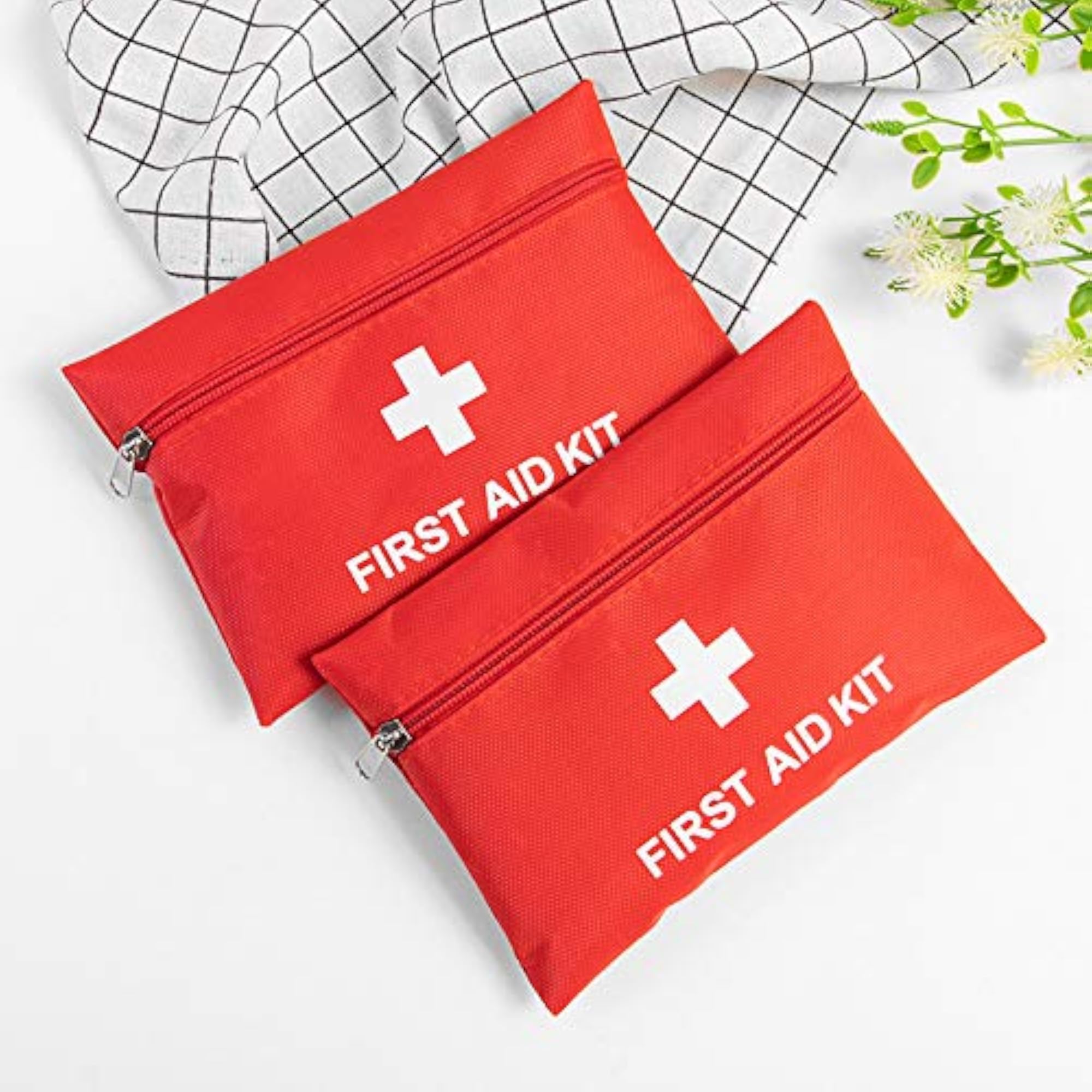 Red First Aid Bag Empty Pouch for Emergency Travel
