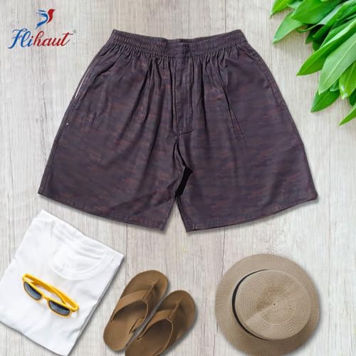 Image of Men's Cotton Shorts Waistband, Zip Fly, 1 Zip Pocket, Back Pockets (Pack of 2)
