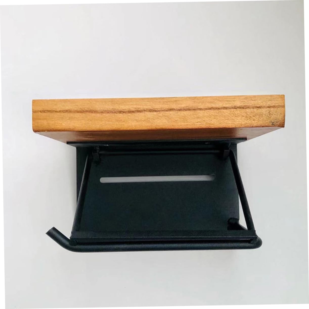 Portarotolo Con Mensola Legno Supporto Per Carta Igienica e Telefono Design Moderno e Compatto Per Bagno Materiale Resistente e Facile Da Montare