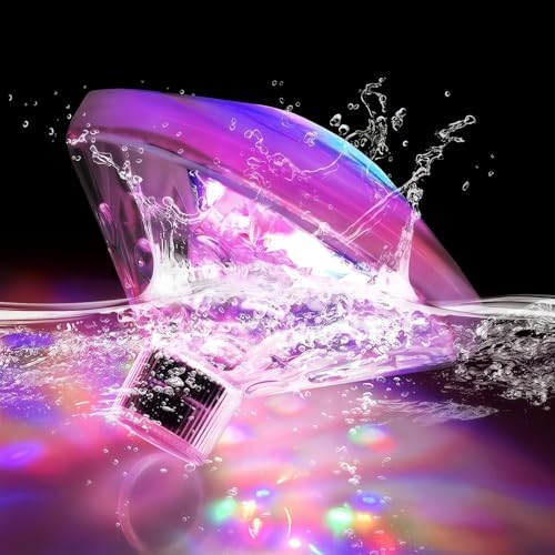 Esoes Floating Hot Tub Lights, 7 Modes Corlorful Disco Floating Pool Lights Waterproof Underwater Lamp Decorative for Bathing Time, Ponds, Pools Party